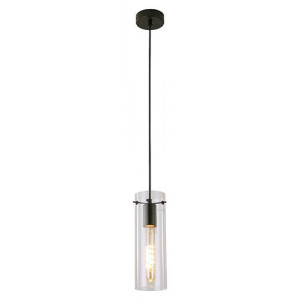 Pendul Acantha 1xE27 metal/sticla negru Rabalux