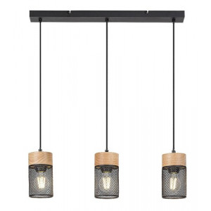 Pendul Callum 3xE27 metal/lemn fag/negru Rabalux