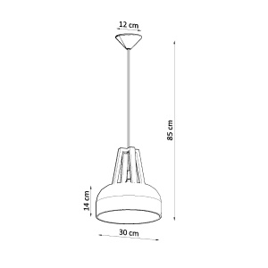 Pendul Casco 1xE27 metal/lemn alb/negru - Img 4