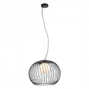 Pendul Clarisa 1xE27 metal/sticla negru Italux