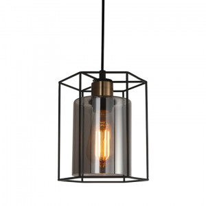 Pendul Kalula 1xE27 metal/sticla negru Italux