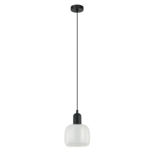 Pendul Lamezia 1xE27 metal/sticla negru Italux