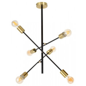 Pendul Lanny 6xE27 metal/acril negru Rabalux