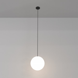 Pendul Luna LED metal negru/alb P039PL-5W3K-20INS-B