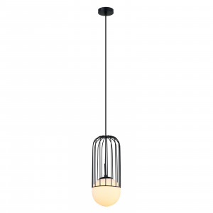 Pendul Matty 1xE27 metal/sticla negru Italux