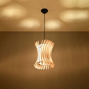 Pendul Oriana 1xE27 lemn natural wood tubular - Img 3