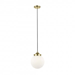Pendul Riano 1xE27 metal/sticla auriu/alb Zuma Line