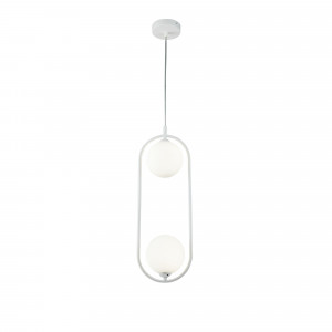 Pendul Ring 2xG9 metal/sticla alb Maytoni