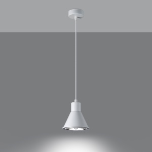 Pendul Taleja 1xES111 metal alb conic - Img 3