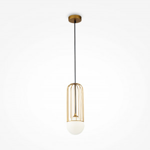 Pendul Telford 1xG9 metal/sticla auriu/alb Maytoni