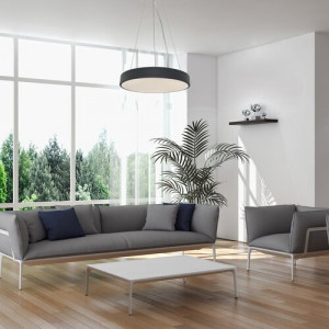Pendul Tesia LED 60W metal/acril negru/alb Rabalux