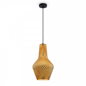Pendul Tommy 1xE27 metal/sticla negru/auriu Maytoni