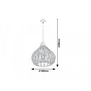 Pendul Zahara 1xE27 metal/ratan negru/natur Rabalux
