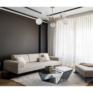 Plafoniera Annes 6xE14 metal/sticla bronz antichizat/alb Italux