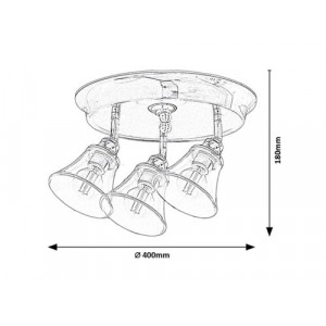 Plafoniera Antoine 3xE14 metal/sticla crom Rabalux
