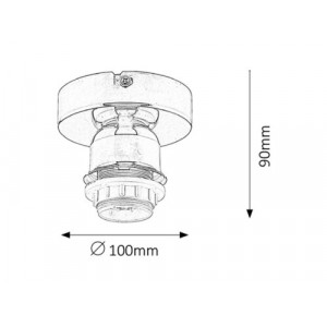 Plafoniera Bottom 1xE27 metal crom Rabalux