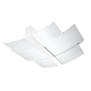 Plafoniera Celia 3xE27 metal/sticla alb rectangular