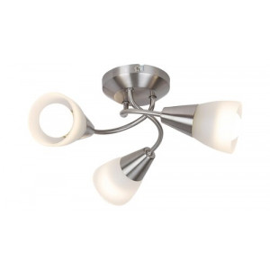 Plafoniera Connor 3xE14 metal/sticla nichel/alb Rabalux