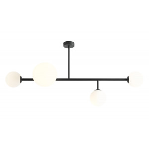 Plafoniera Dione 3xE14+1xE27 metal/sticla negru Aldex