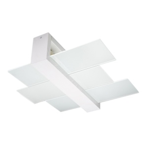 Plafoniera Feniks 2xE27 lemn/sticla alb rectangular