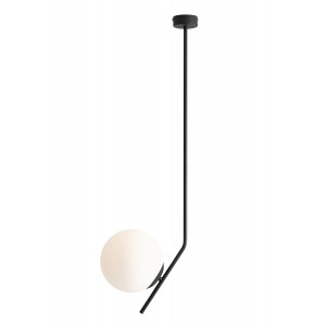 Plafoniera Gallia M 1xE27 metal/sticla negru Aldex