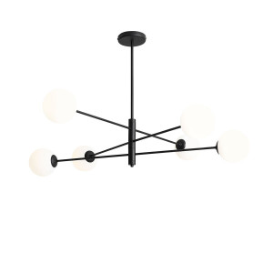 Plafoniera Homme 6xE14 metal/sticla negru Aldex