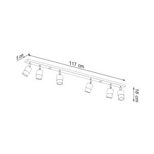 Plafoniera Nero 6xGU10 metal negru/crom tubular - Img 4