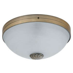 Plafoniera Orchidea 2xE27 metal/sticla bronz/alb Rabalux