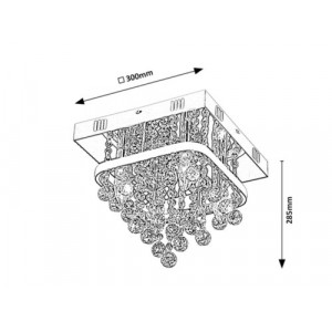 Plafoniera Pallas 4xE14 acril crom/alb Rabalux