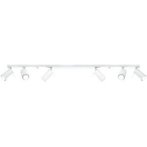 Plafoniera Ring 6xGU10 metal alb tubular