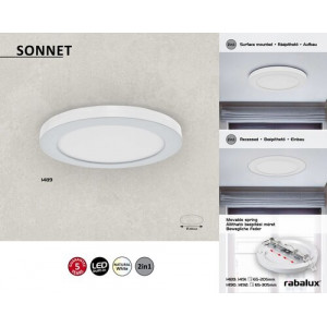 Plafoniera Sonnet LED 18W metal/lemn alb Rabalux