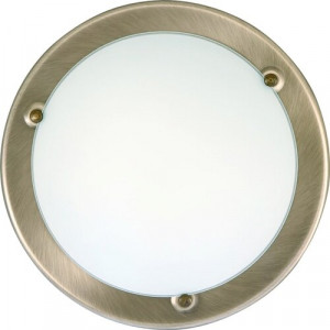 Plafoniera Ufo 1xE27 metal/sticla bronz/alb Rabalux