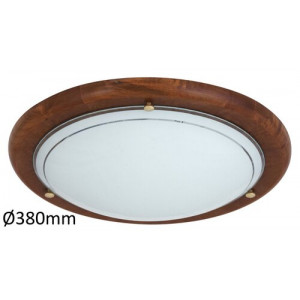Plafoniera Ufo 2xE27 metal/lemn/sticla stejar/alb Rabalux