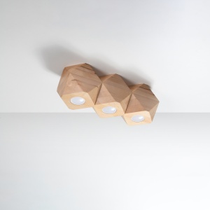 Plafoniera Woody 3xGU10 lemn natural wood - Img 2