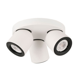 Spot aplicat Nuora 3xGU10 metal alb/negru rotund Italux