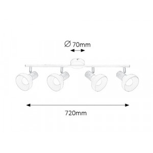 Spot bara Holly 4xE14 metal alb Rabalux