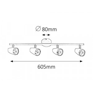 Spot bara Karen LED 16W metal/acril alb Rabalux
