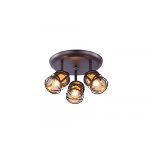 Spot bara Oberon 3xE14 metal/sticla negru/fumuriu Rabalux