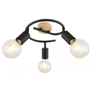 Spot bara Pablo 3xE27 metal/lemn negru Rabalux RBL3978