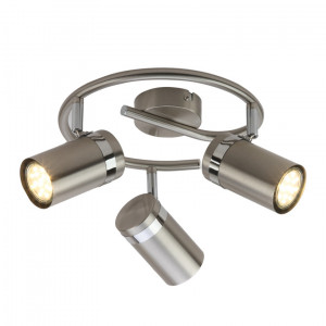 Spot bara Palmoni 3xGU10 rotund metal nichel satinat/crom Italux