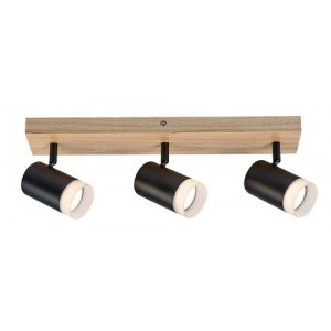 Spot bara Toras 3xGU10 metal/lemn stejar/negru Rabalux