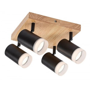 Spot bara Toras 4xGU10 metal/lemn stejar/negru Rabalux
