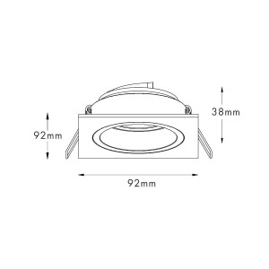 Spot incastrat Chuck 1xGU10 metal negru patrat Zuma Line