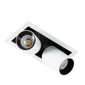 Spot incastrat Mercanta Double 4000K LED 12W 1640 lumeni metal alb/negru Italux