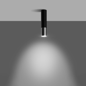Spot Loopez 1xGU10 metal negru/crom tubular - Img 3