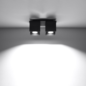Spot Quad 2xGU10 metal negru patrat - Img 3