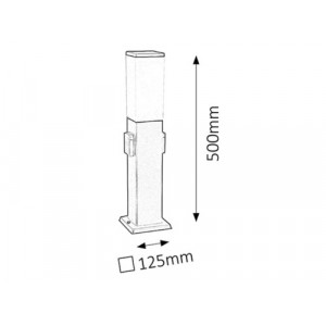 Stalp exterior Bonn 1xE27 metal/acril negru/alb Rabalux