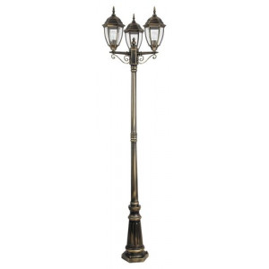 Stalp exterior Toronto 3xE27 metal/sticla auriu antichizat Rabalux RBL8460