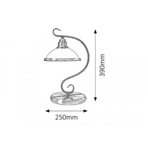 Veioza Elisett 1xE27 metal/sticla bronz Rabalux