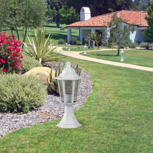 Veioza gradina Velence 1xE27 metal/sticla alb Rabalux